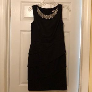 Black Dress with Pearl Beading